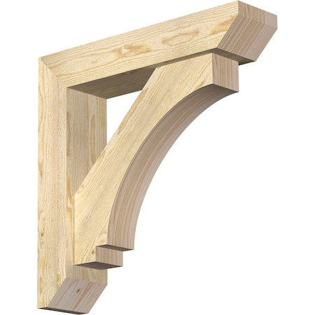 Ekena Millwork Imperial Slat Rough Sawn Bracket w/ Offset Brace, Douglas Fir, 6"W x 26"D x 26"H BKT0604X26X26IMP06RDF